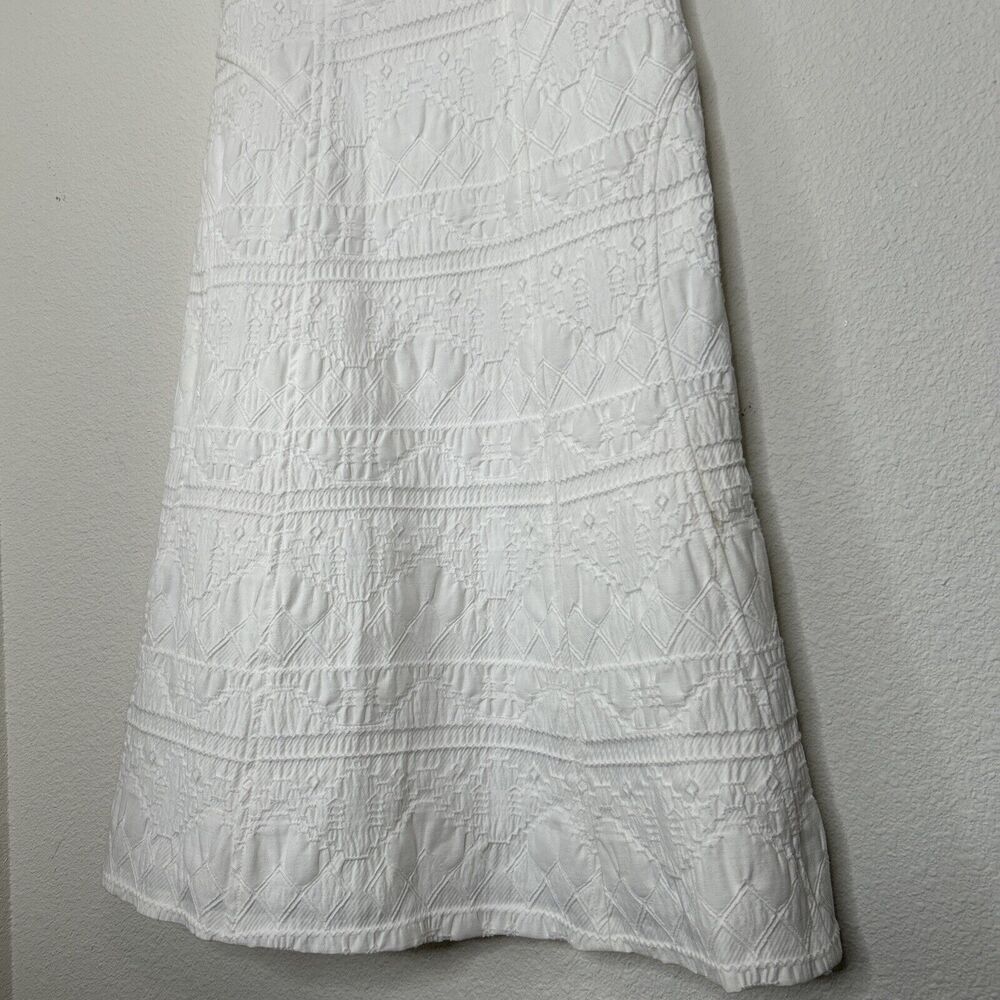 Nanette Lepore Womens Synthesizer Jacquard Scoop Neck A Line Dress White Size 2 - Picture 4 of 12